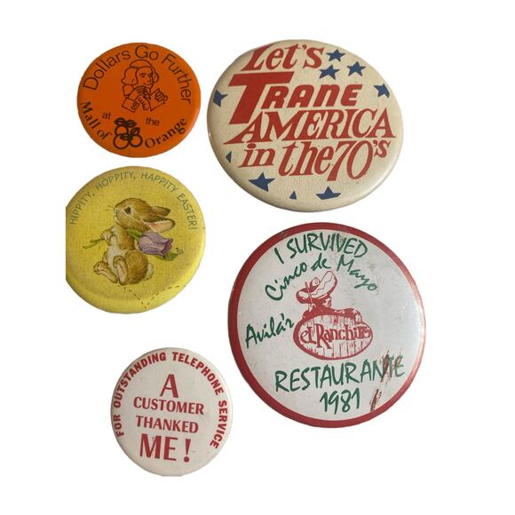 Wild Vintage Assorted Pinback Button Collection Set Of 10 - Picture 2 of 6